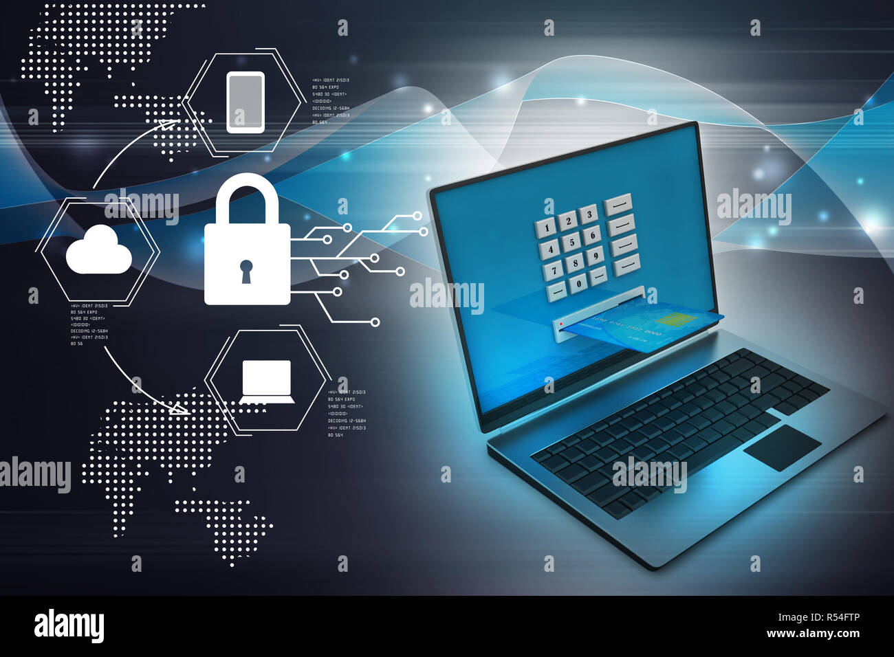 Laptop computer with a credit card, online payment concept Stock Photo ...
