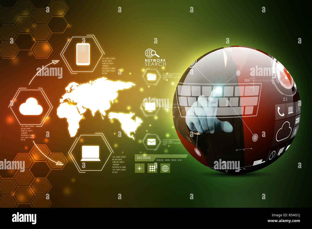 Digital globe in color background Stock Photo Alamy