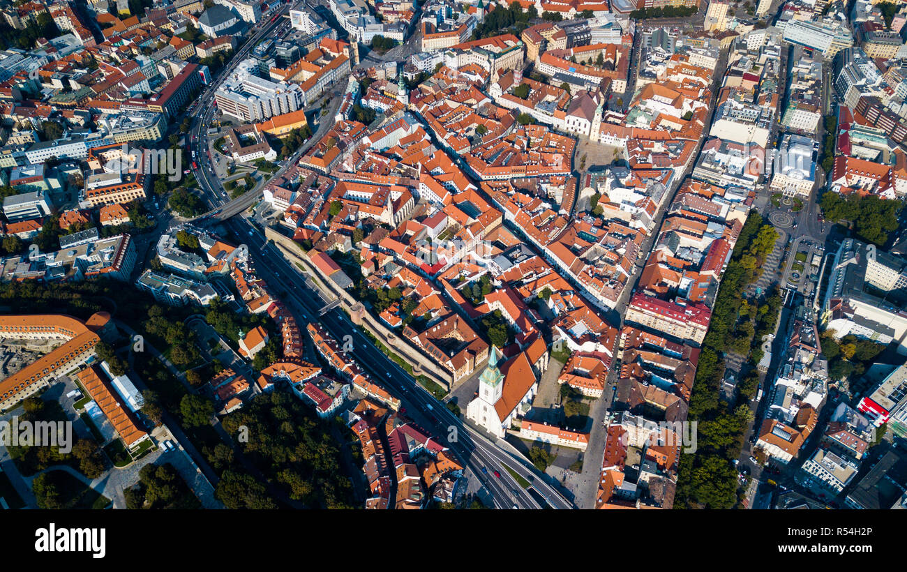 Old Town from above, Bratislava, Slovakia Stock Photo