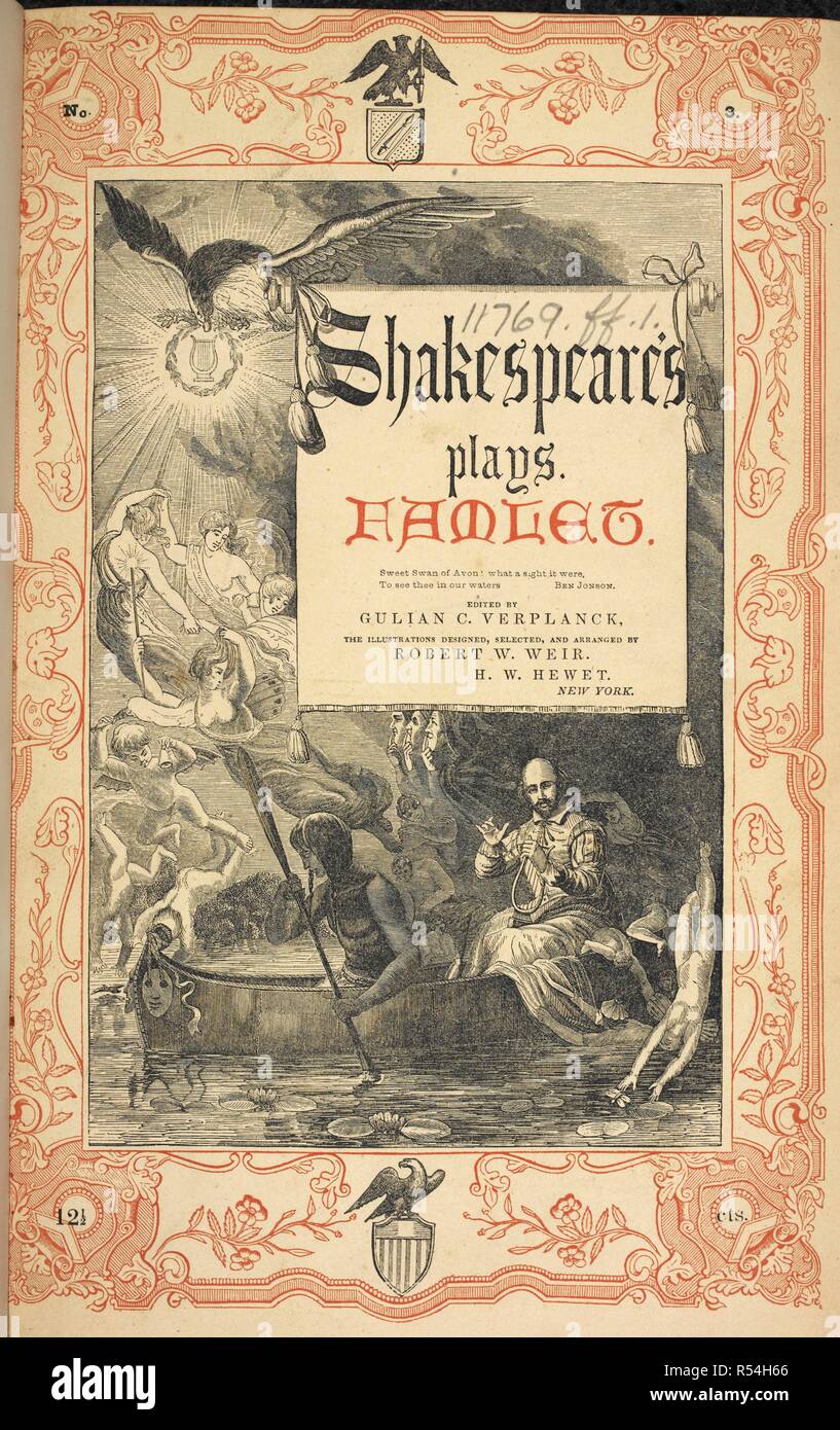Title page of 'Hamlet'. The Illustrated Shakespeare. Edited by G. C