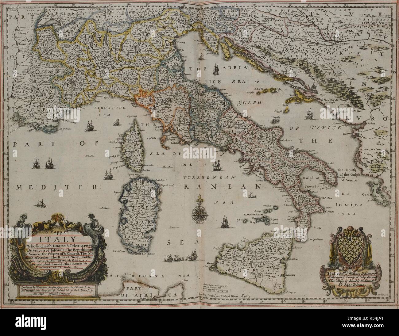 Map of europe 1670 hi-res stock photography and images - Alamy