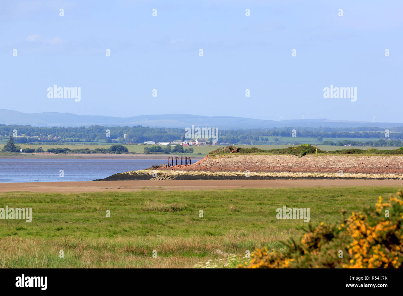 View across the Solway Firth towards Scotland Stock Photo