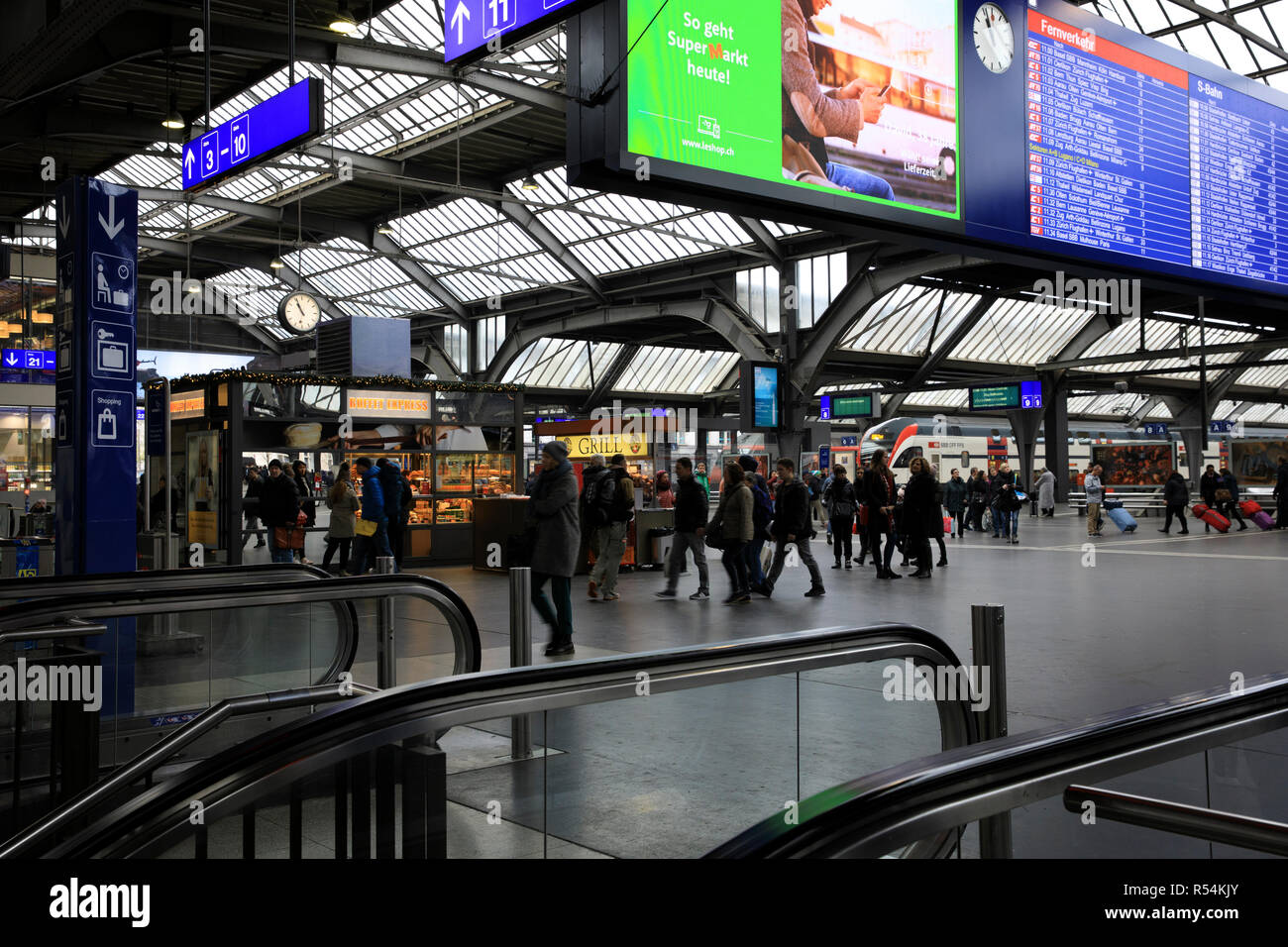 Zurich train station, Zurich, Switzerland, Europe Stock Photo Alamy