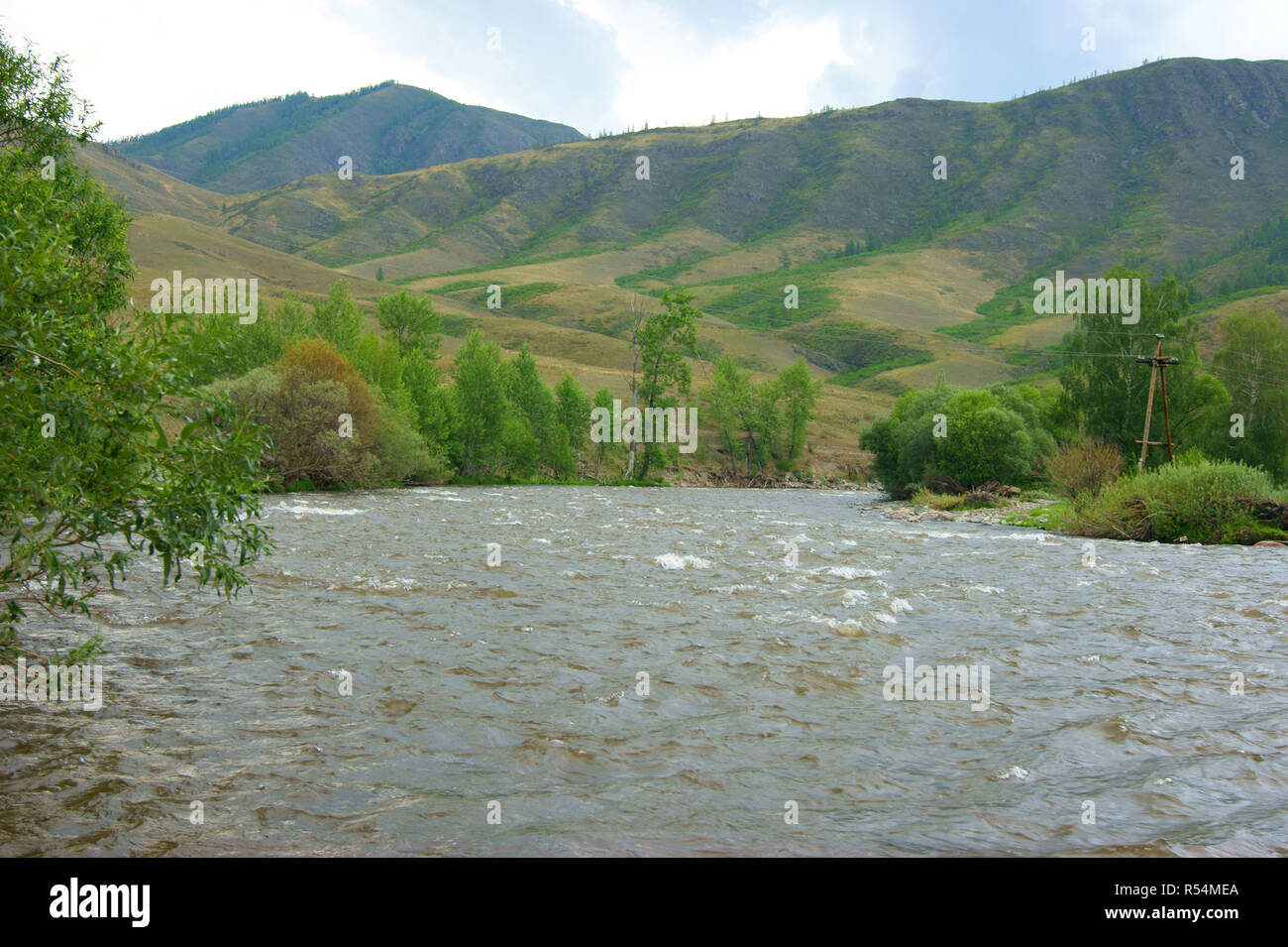Tempestuous river in mountain Stock Photo