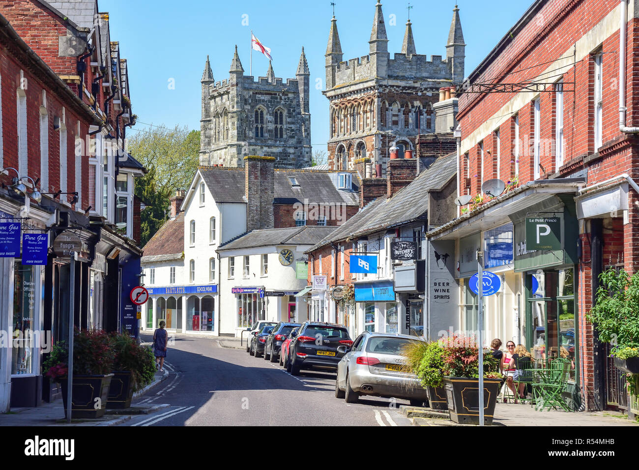 Wimborne minster town centre britain hires stock photography and