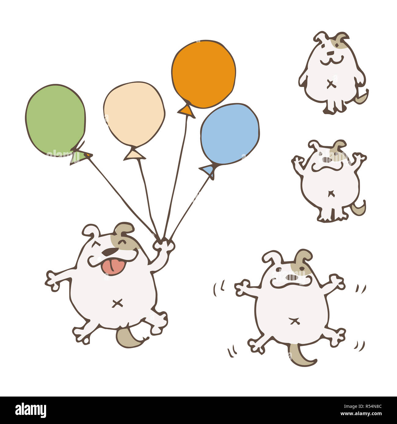 Hand drawn cute dog illustration Stock Photo - Alamy