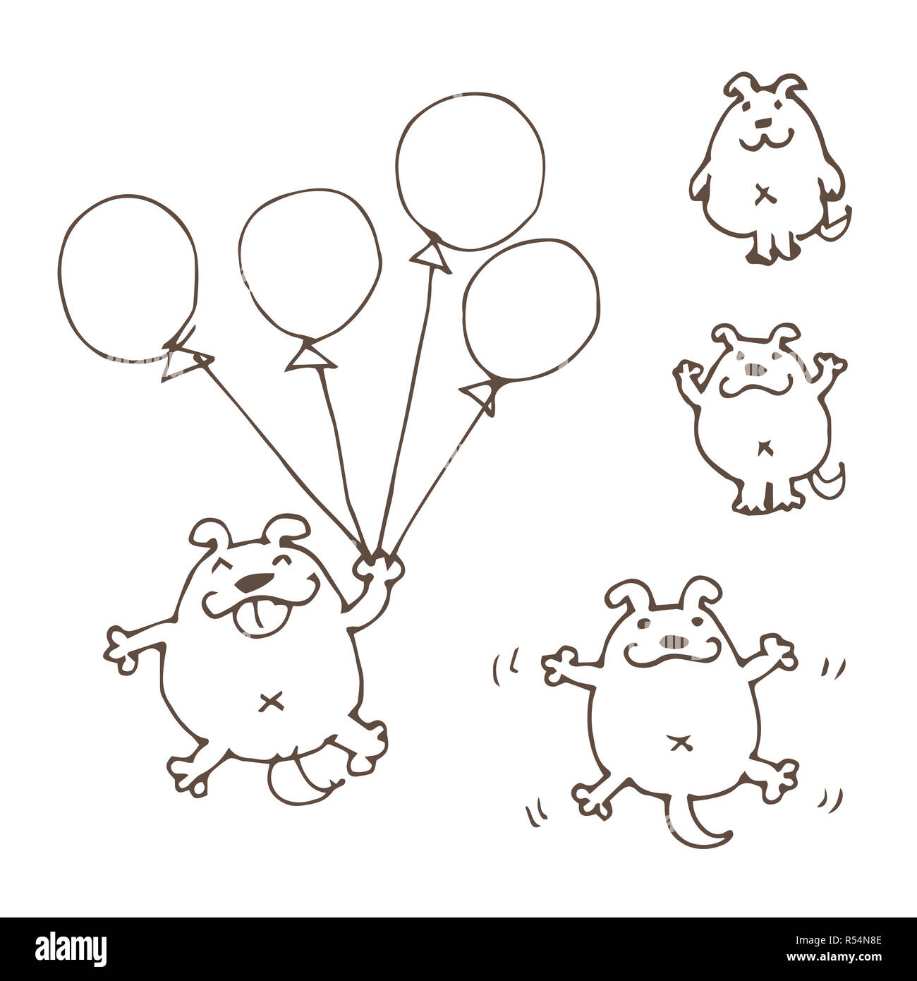 Hand drawn cute dog illustration Stock Photo - Alamy