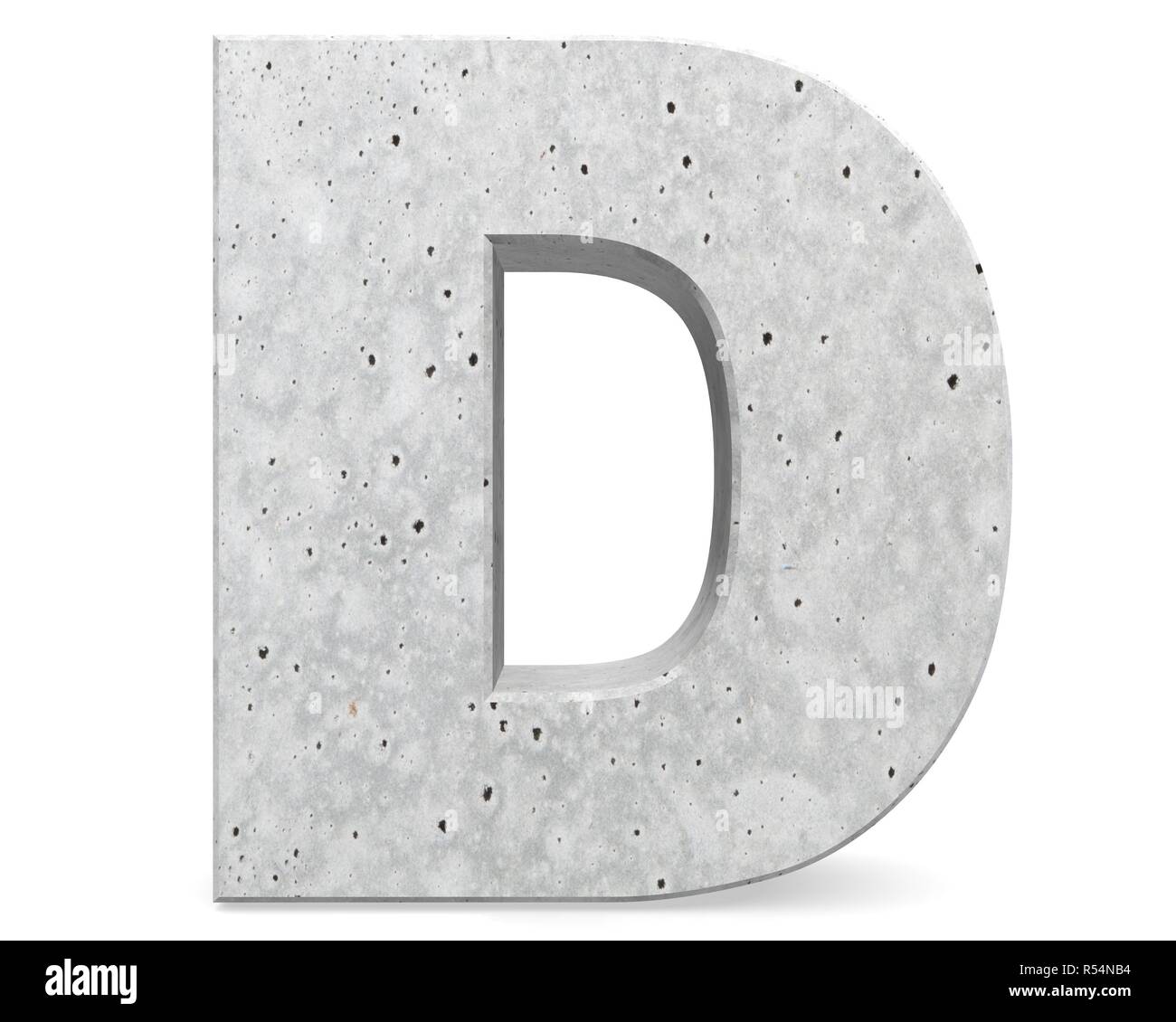 Concrete Capital Letter - D isolated on white background . 3D render ...