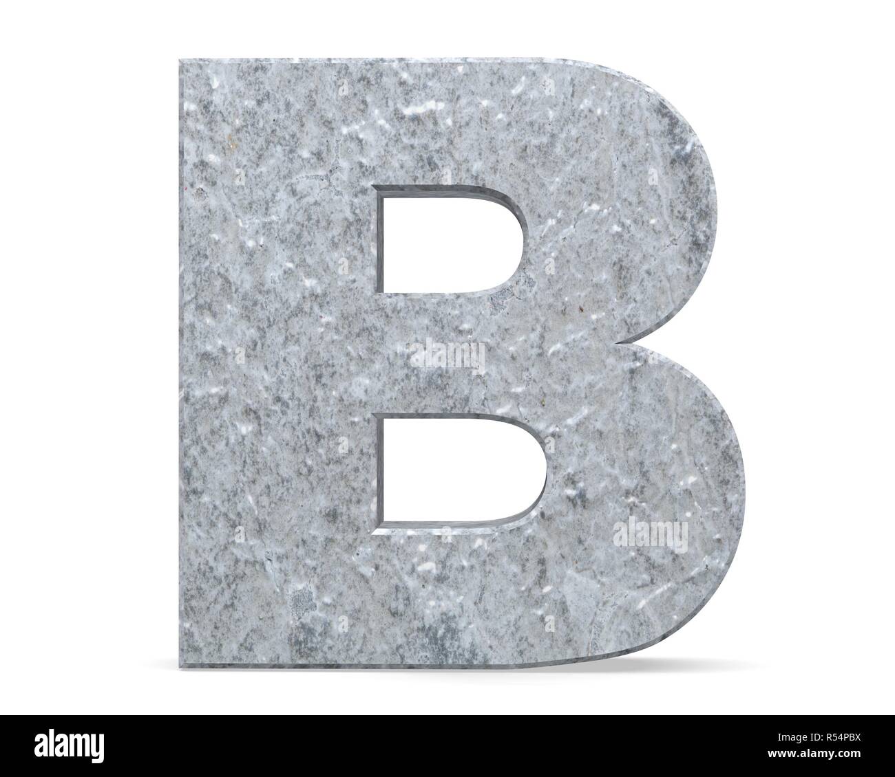 Concrete Capital Letter - B isolated on white background . 3D render ...