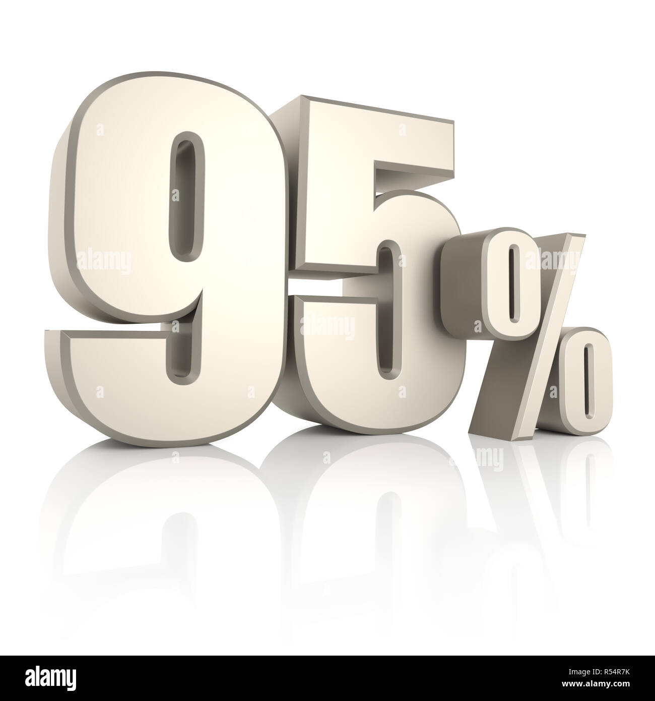 95 percent isolated on white background. 3d render Stock Photo - Alamy