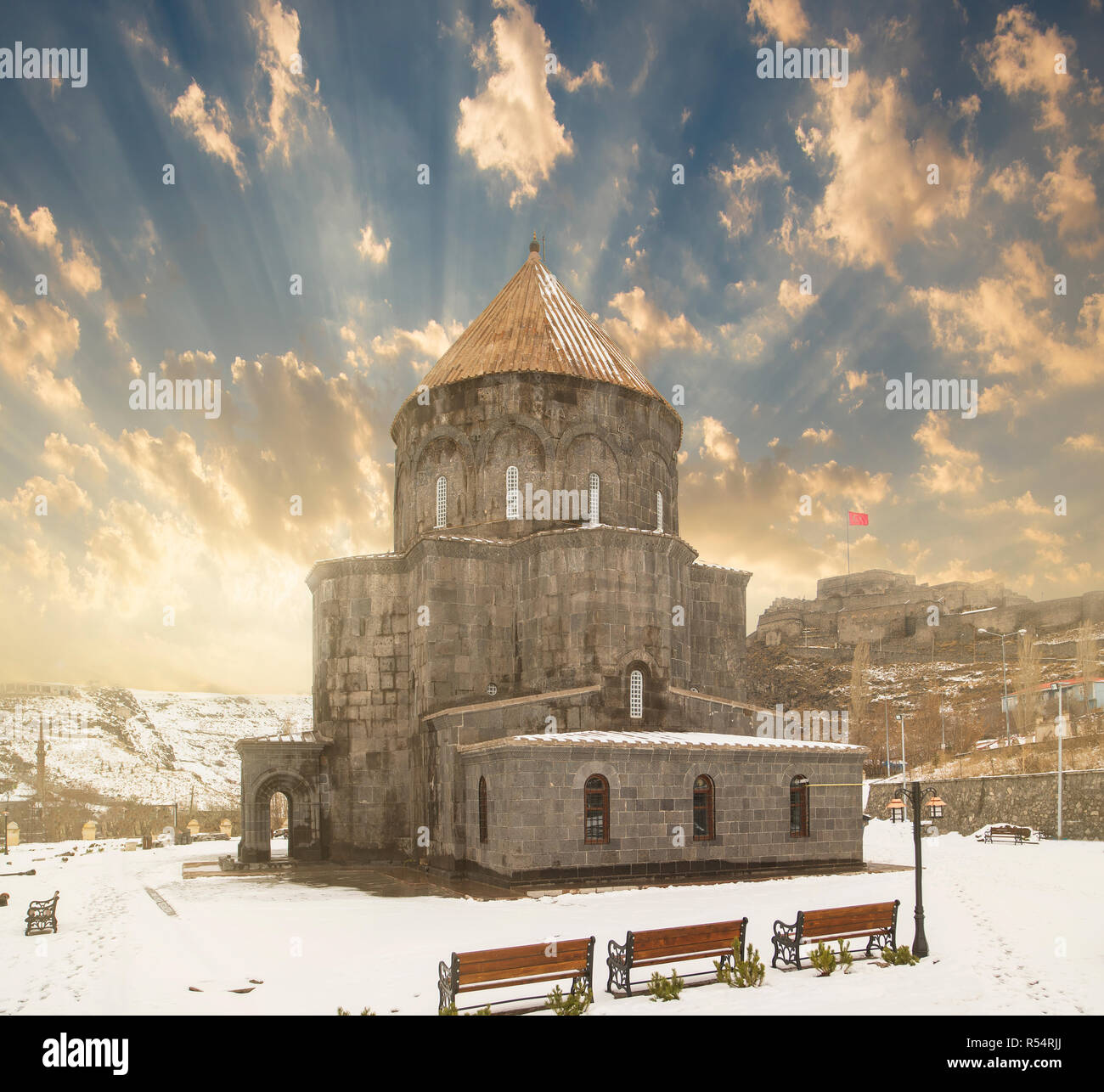 Church of the Apostles or Monastery Church ( Kumbet Mosque ),Kars , Turkey Stock Photo