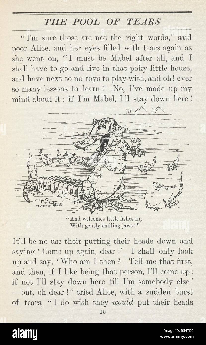 "And welcomes little fishes in, with gently smiling jaws!" A crocodile