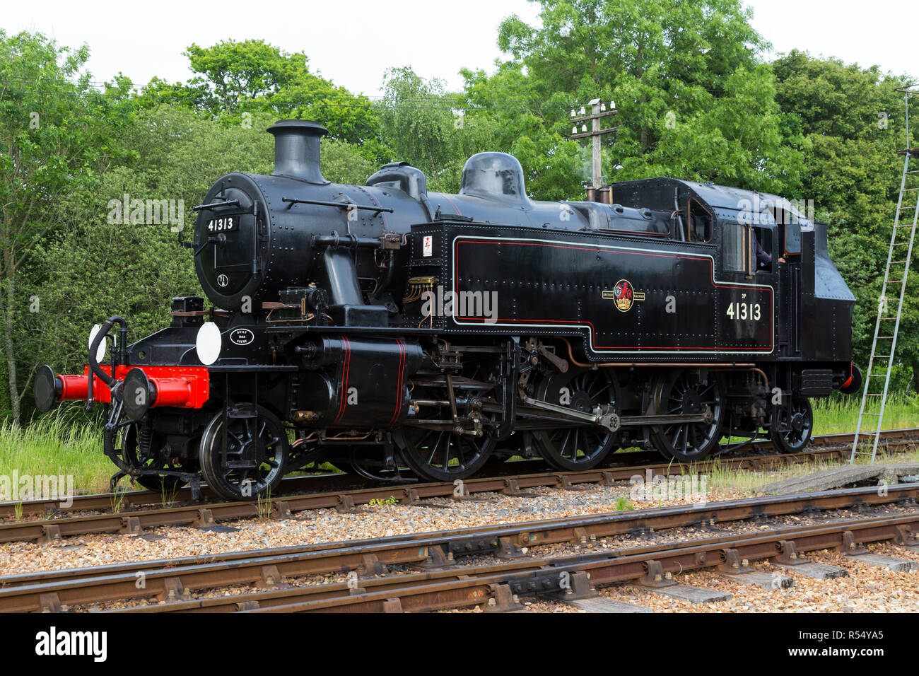 Steam engine train number 41313 running on the Isle of Wight steam ...
