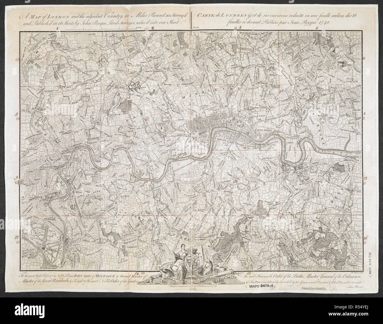 A Map Of London And The Surrounding Area 10 Miles An Exact Survey Of The City S Of London Westminster Ye Borough Of Southwark And The Country Near Ten Miles Round Begun In