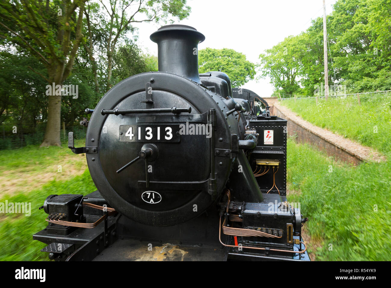 Steam engine train number 41313 running on the Isle of Wight steam ...