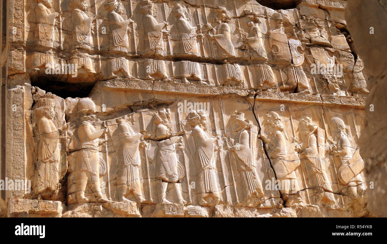 wall relief in ancient persepolis Stock Photo