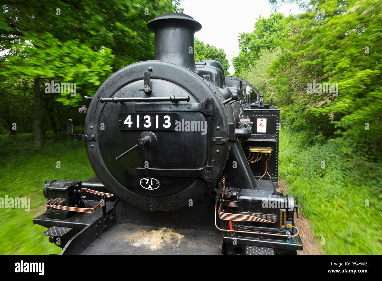 Steam engine train number 41313 running on the Isle of Wight steam ...