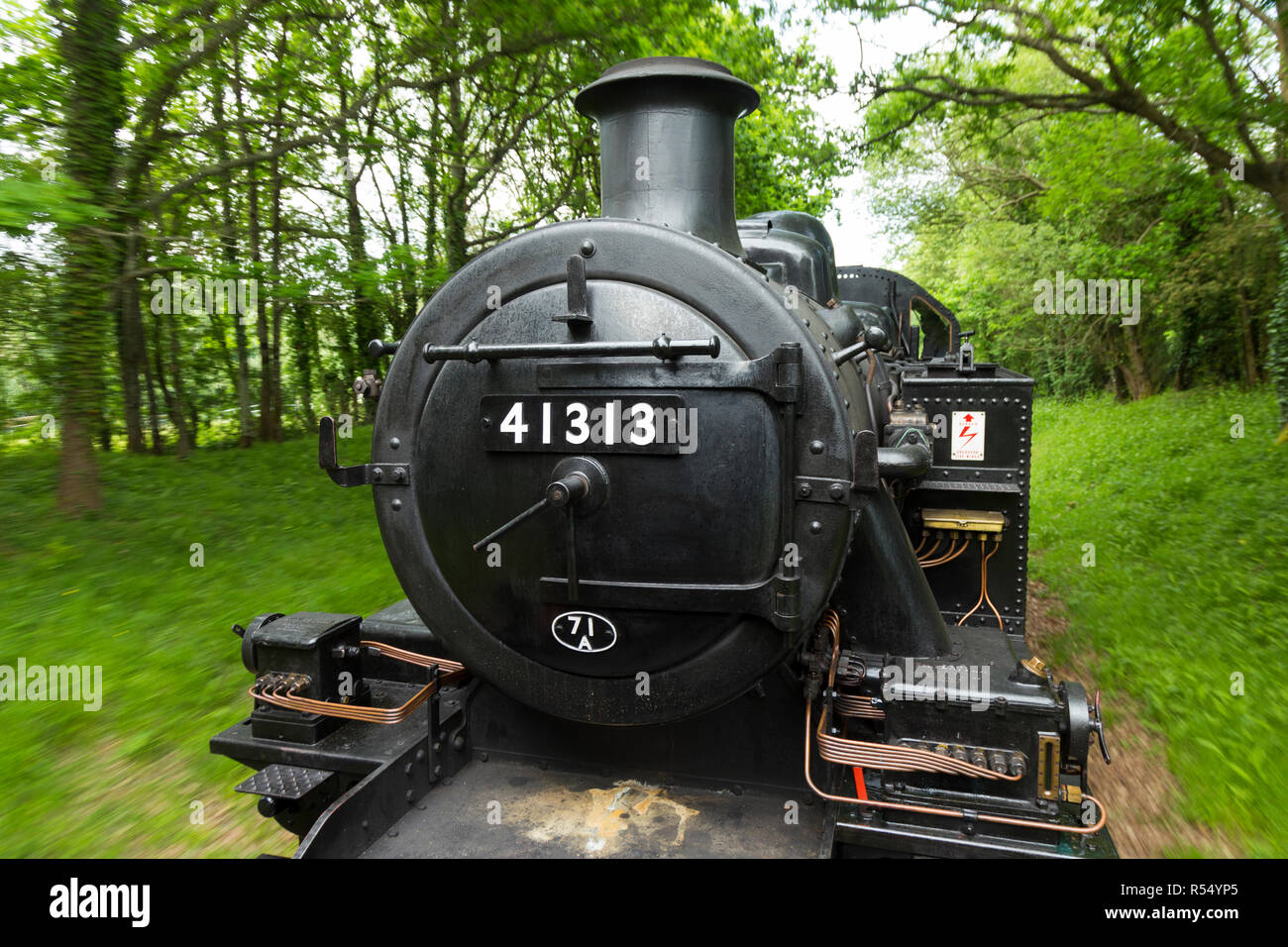 Steam engine train number 41313 running on the Isle of Wight steam ...