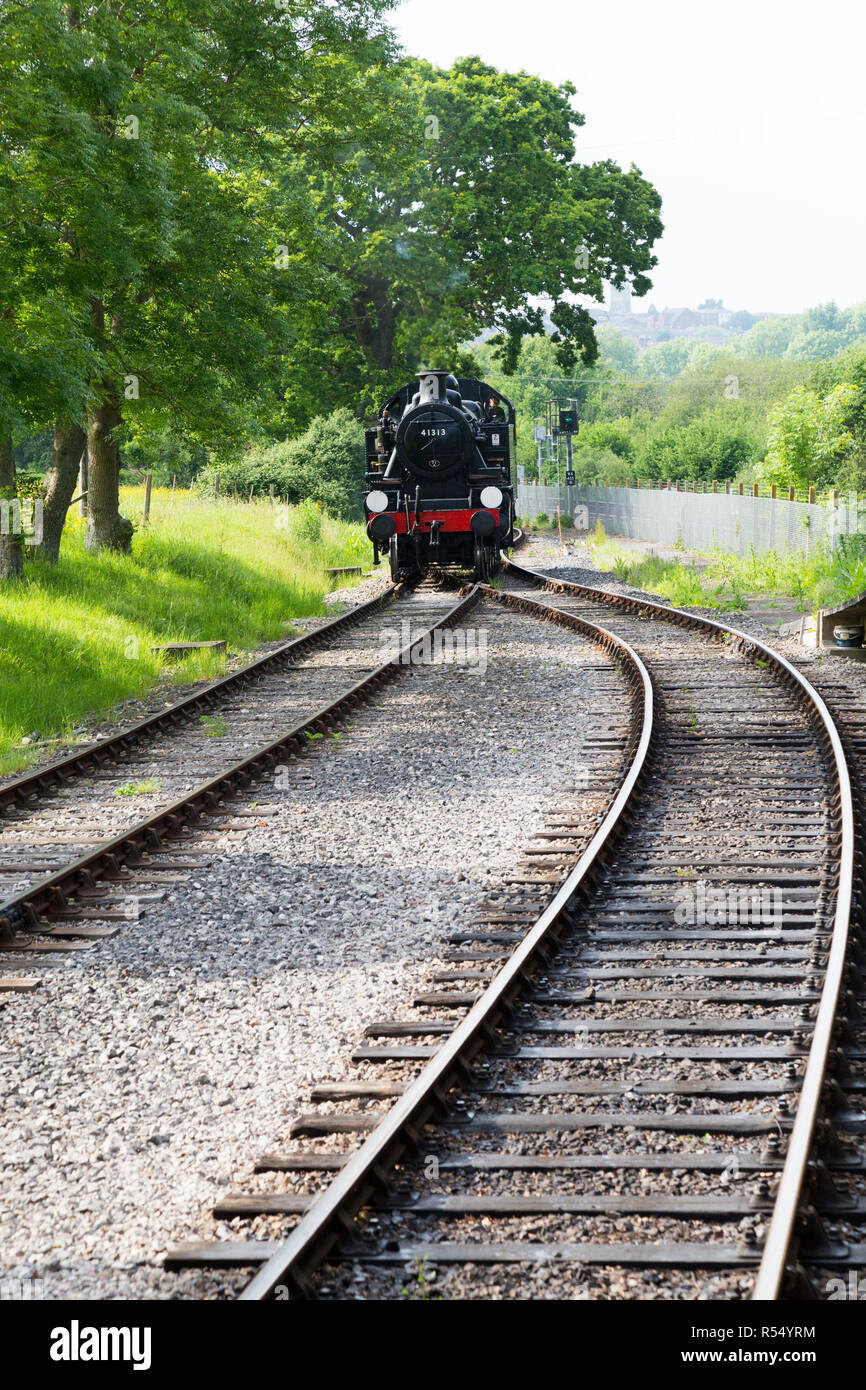 Steam engine train number 41313 running on the Isle of Wight steam ...