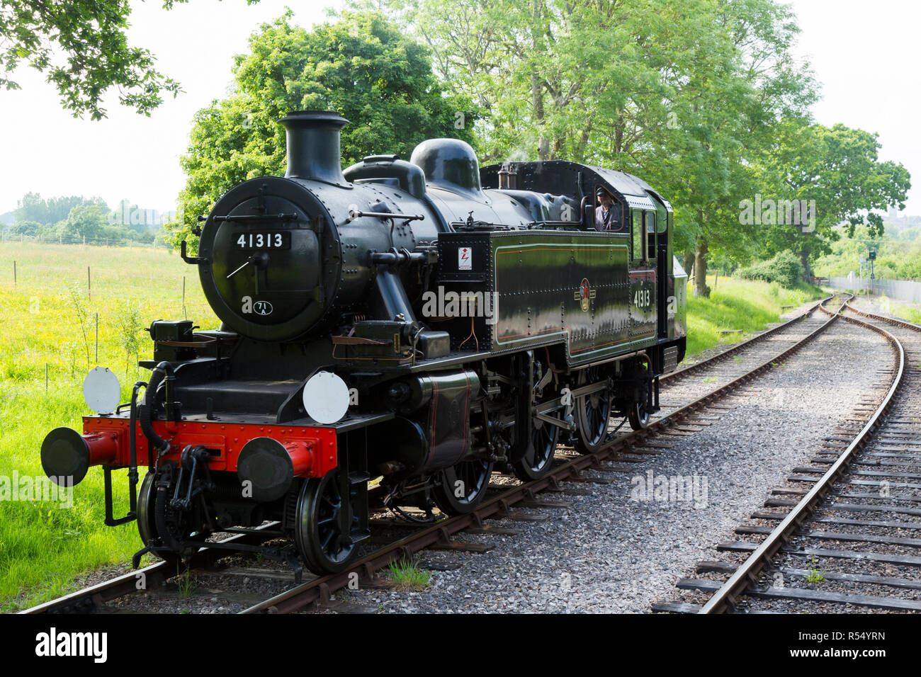 Steam engine train number 41313 running on the Isle of Wight steam ...