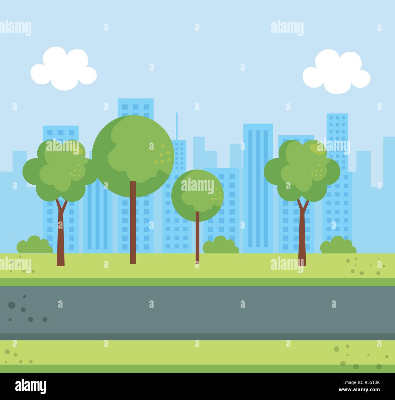 park landscape scene icon vector illustration design Stock Vector Image ...