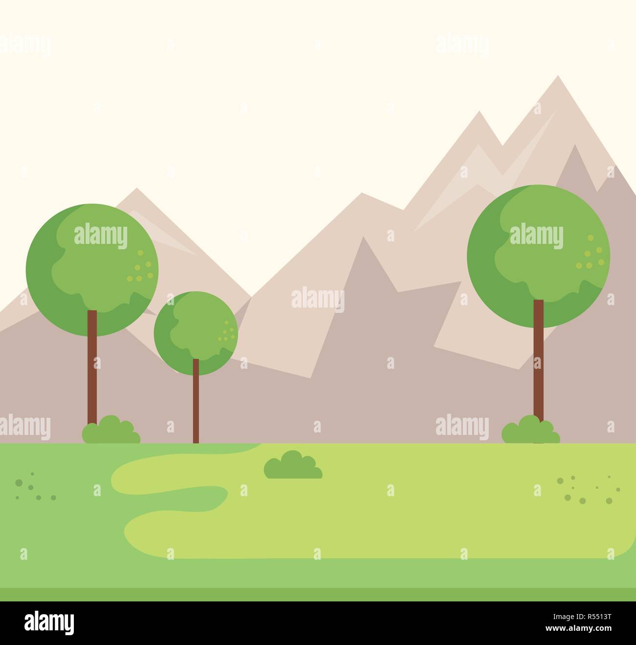 park landscape scene icon vector illustration design Stock Vector Image ...