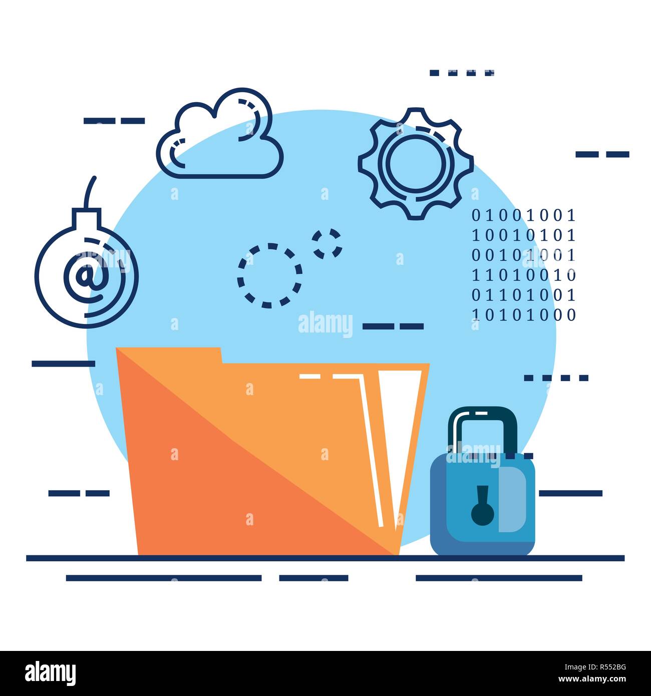 data center security with folder vector illustration design Stock ...
