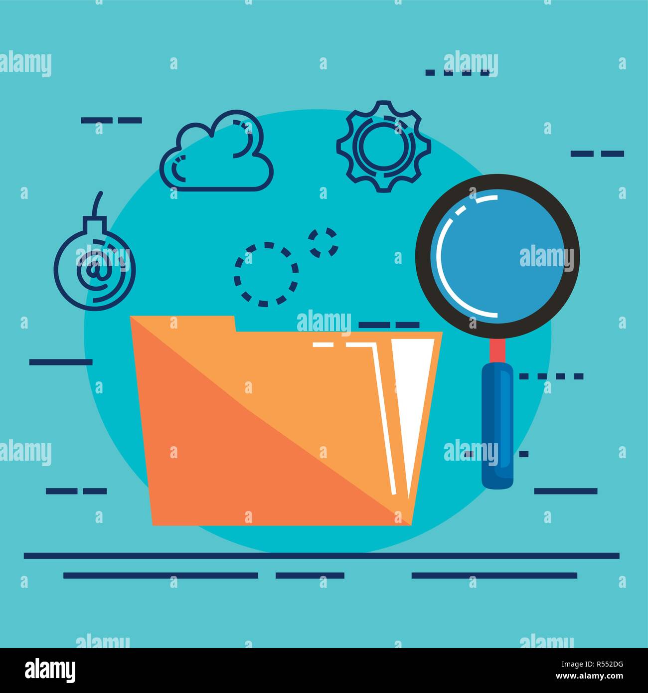 data center security with folder vector illustration design Stock ...