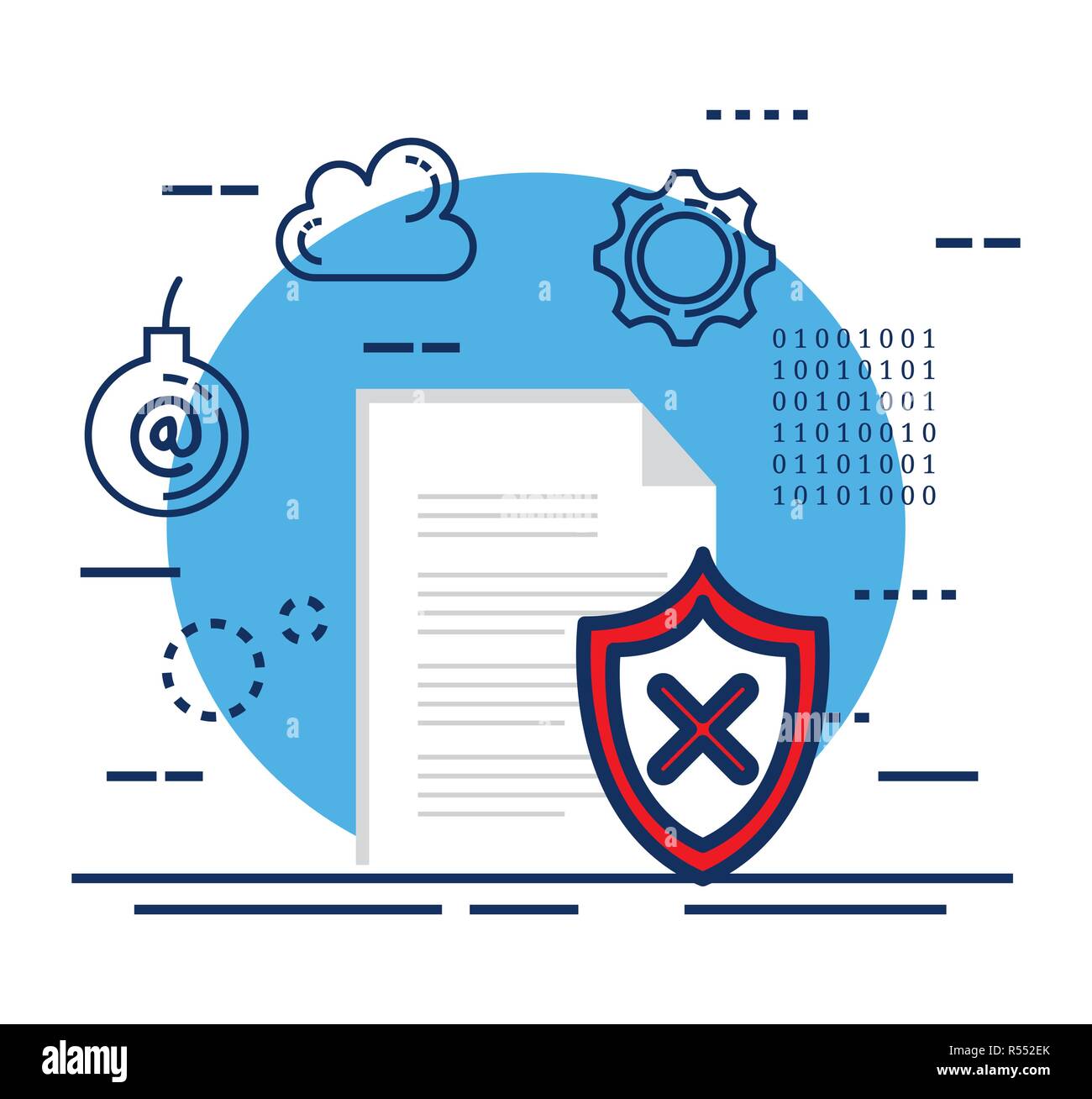 data center security with document vector illustration design Stock ...