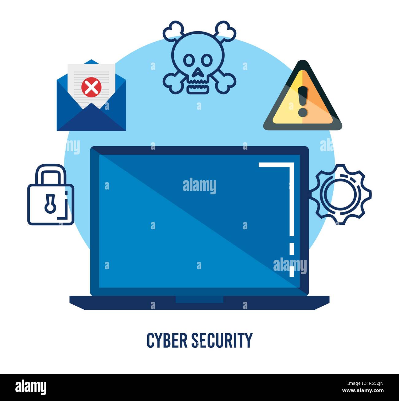 data center security with laptop vector illustration design Stock ...