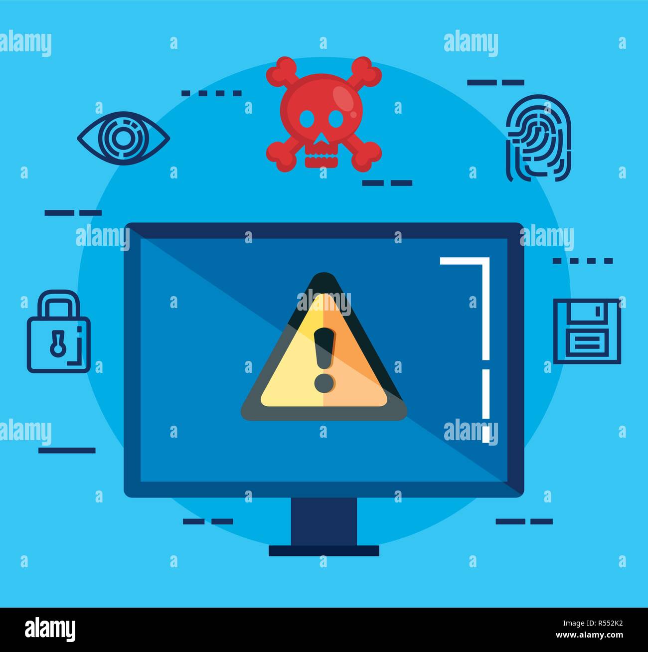 data center security with desktop vector illustration design Stock ...
