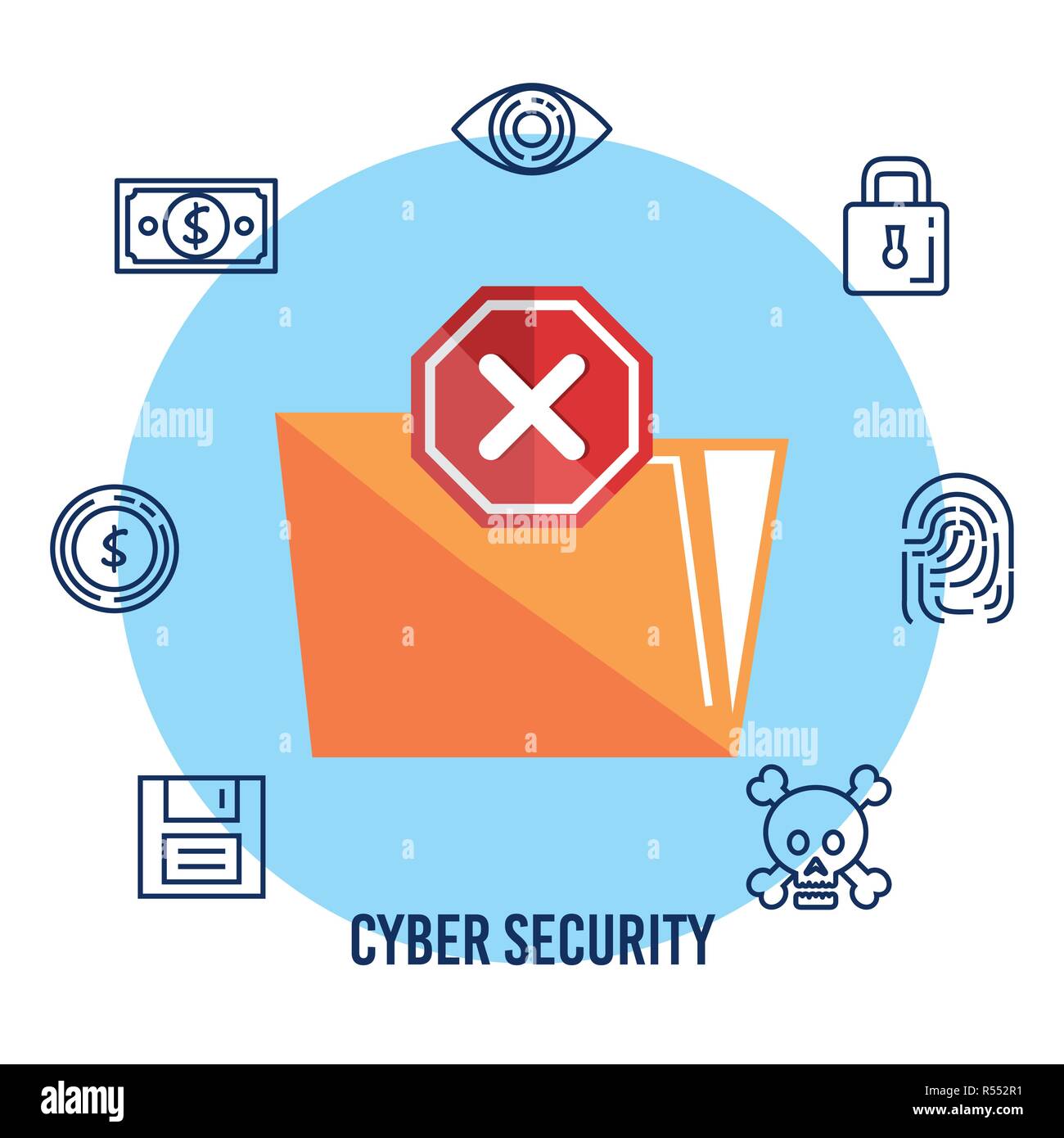 data center security with folder vector illustration design Stock ...