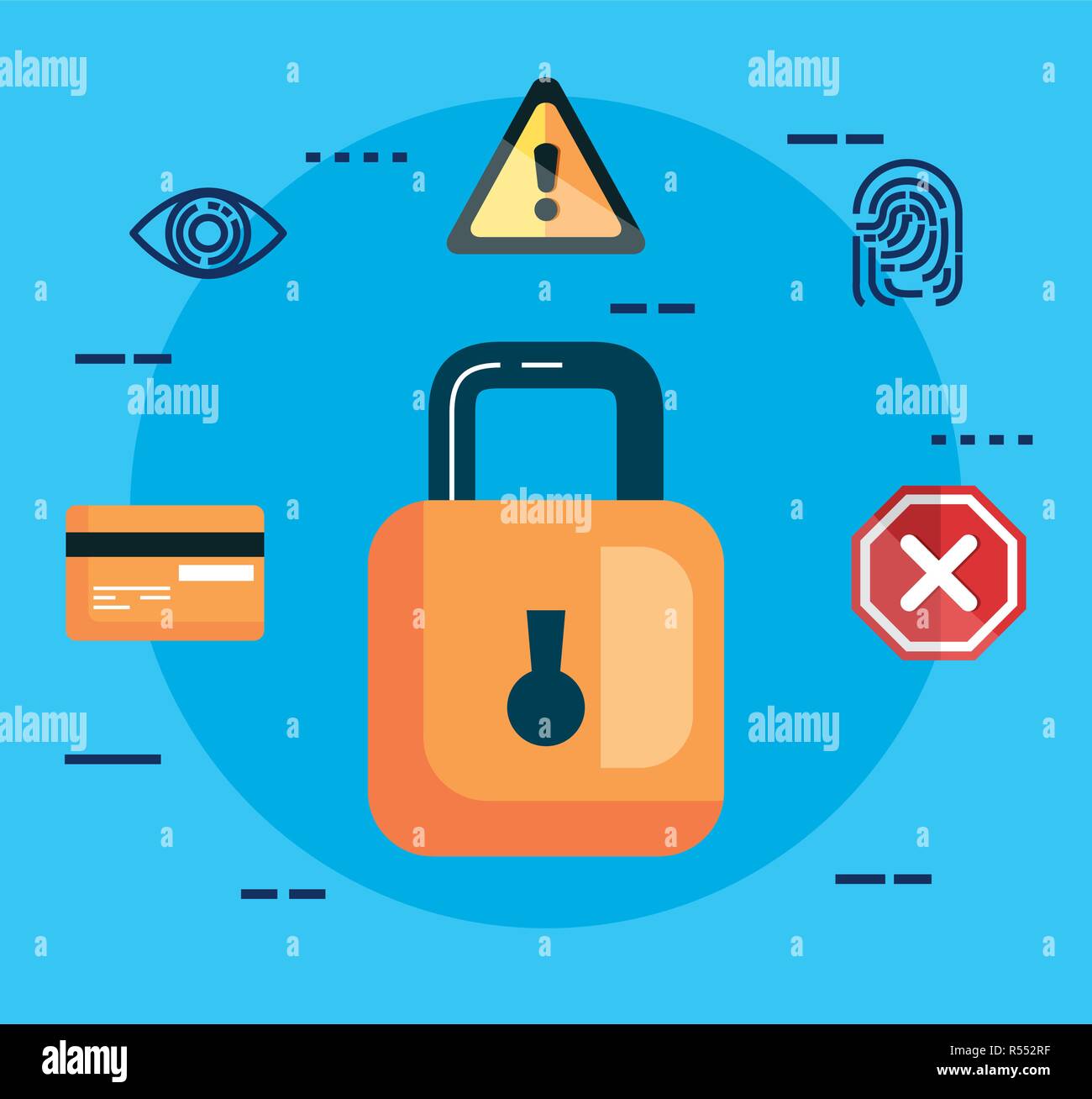 data center security with padlock vector illustration design Stock ...