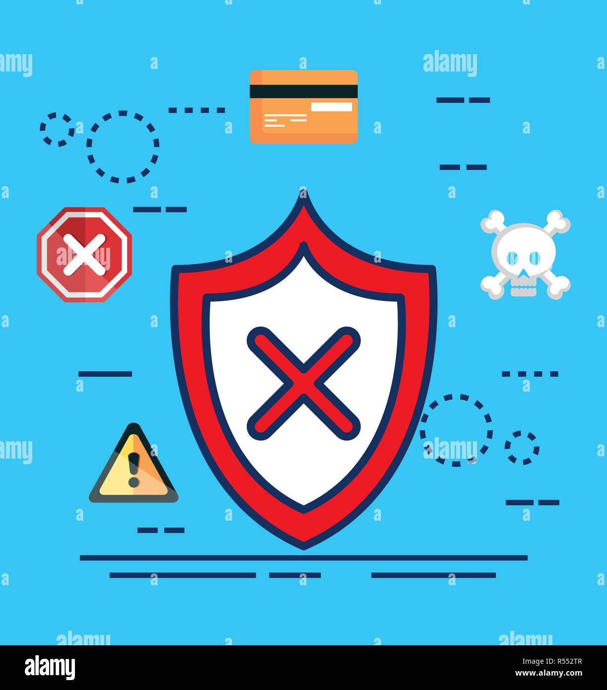 data center security with shield vector illustration design Stock ...