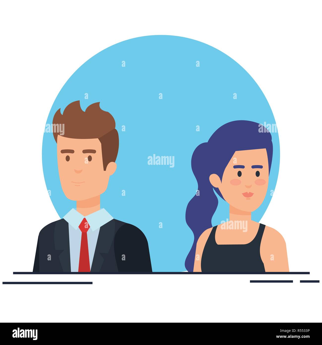 business couple avatars characters vector illustration design Stock ...