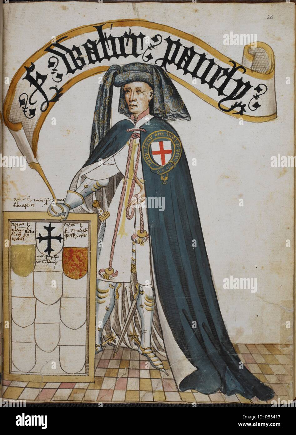 Sir Walter Paveley (unfinished), of the Order of the Garter, wearing a ...