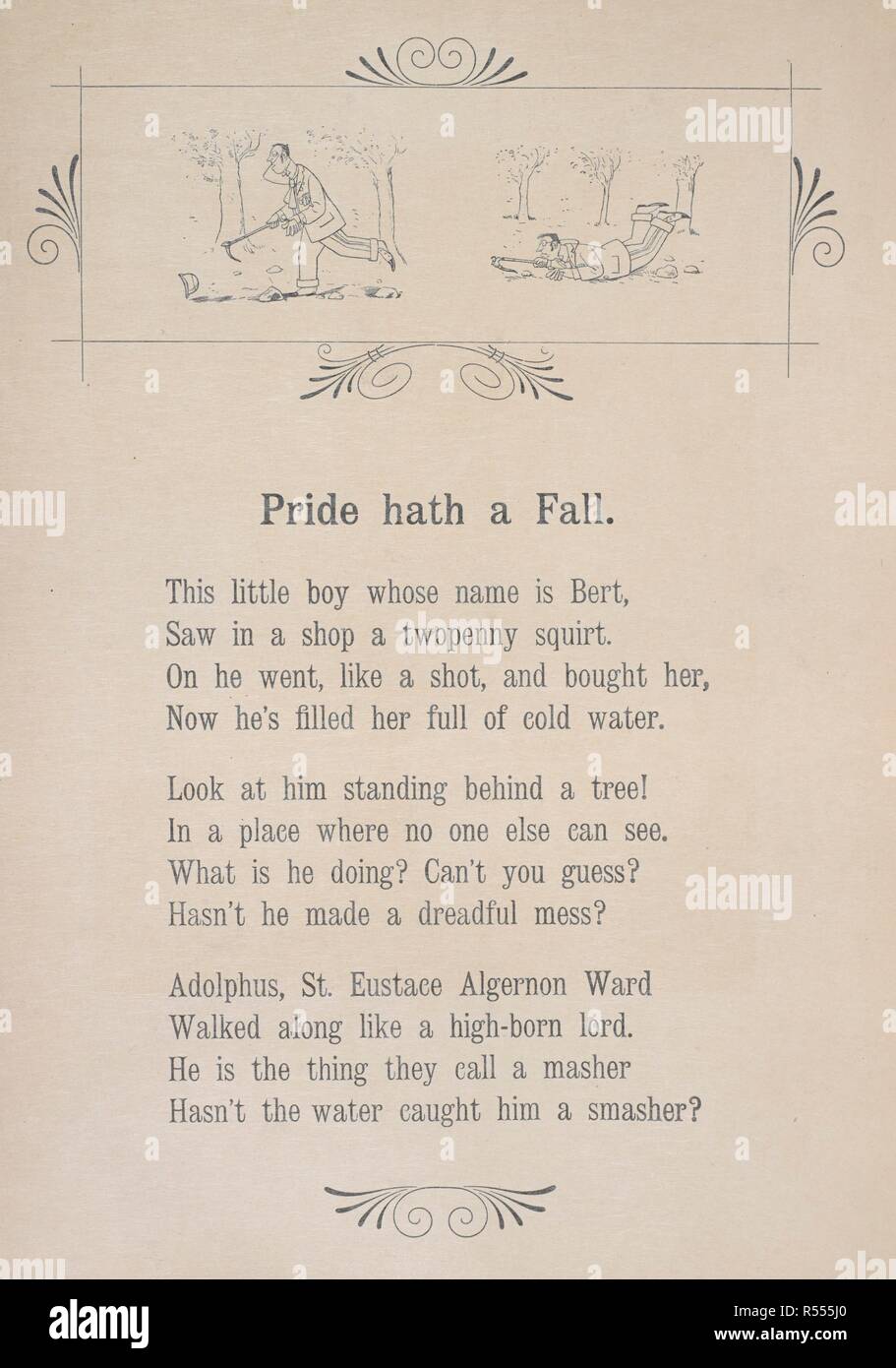 Pride hath a fall'. A rhyme. The Tricks of Naughty Boys. (A series of  amusing transformation scenes.). London : H. Grevel & Co., 1900. Source:  12807.s.80 page 6 verso. Author: MEGGENDORFER, LOTHAR