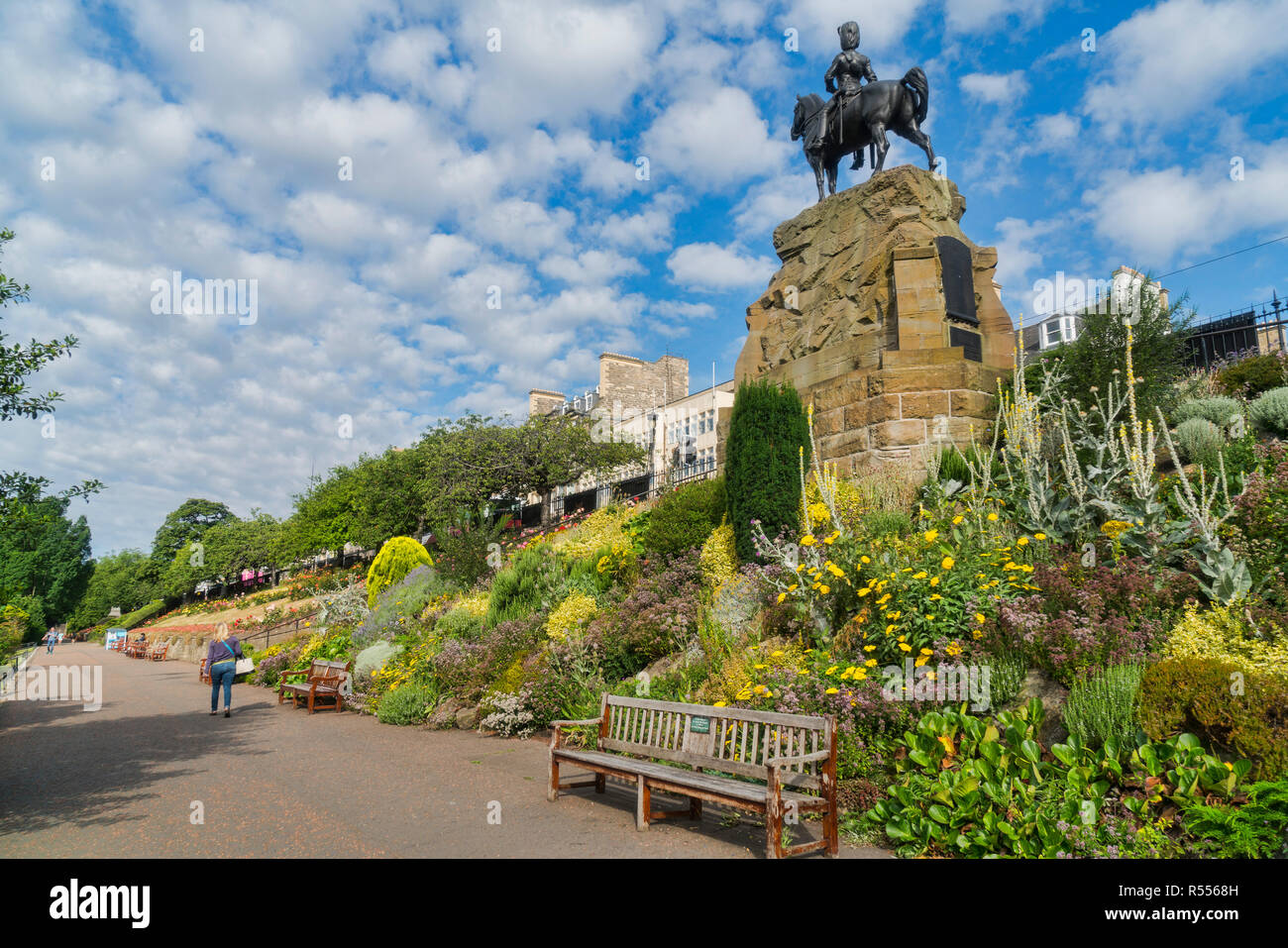 Princes street gardens, flowers, Edinburgh, Scotland, UK Stock Photo
