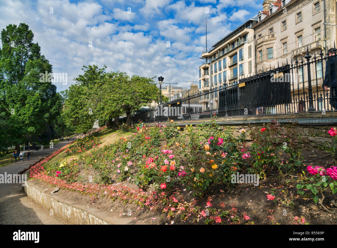 Princes street gardens, flowers, Edinburgh, Scotland, UK Stock Photo