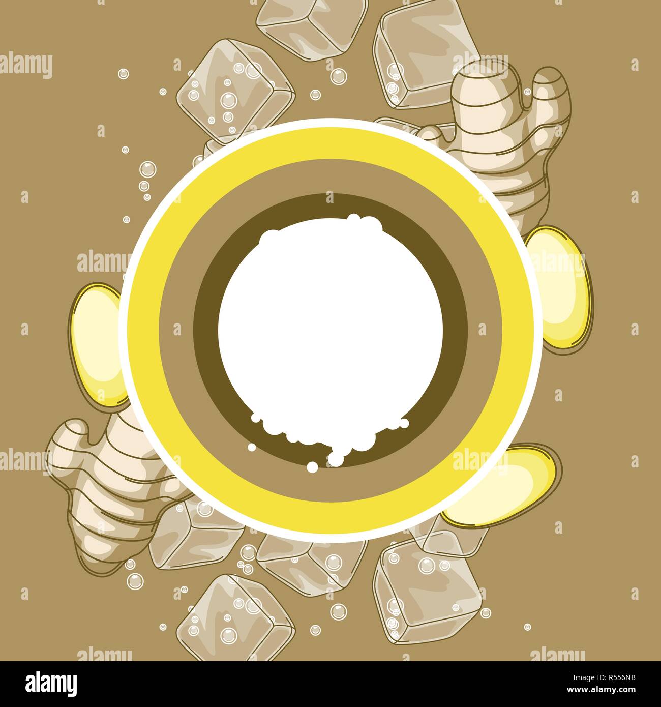 Background with ginger. Stock Vector