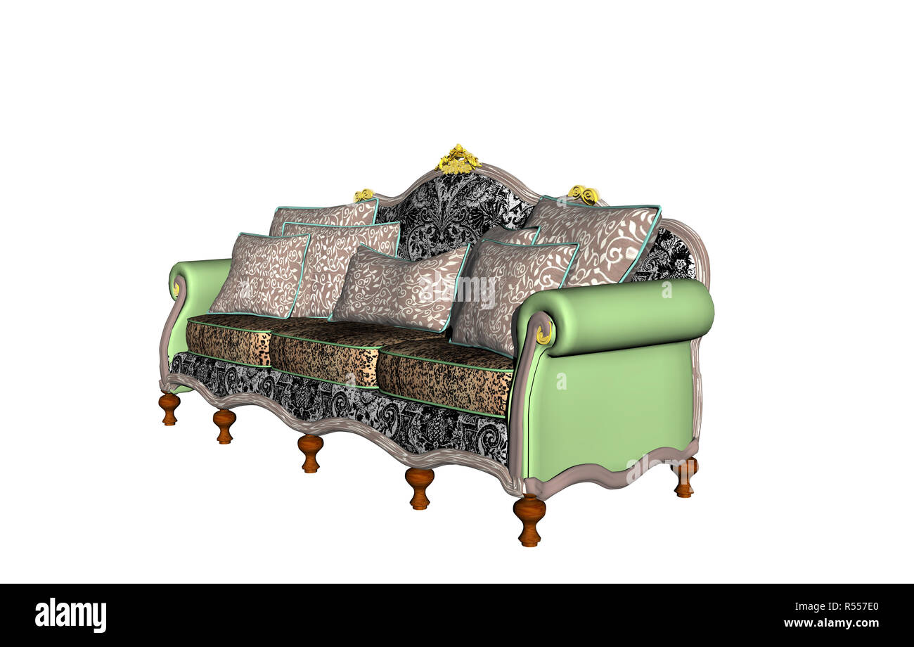 old fashioned sofa isolated Stock Photo - Alamy