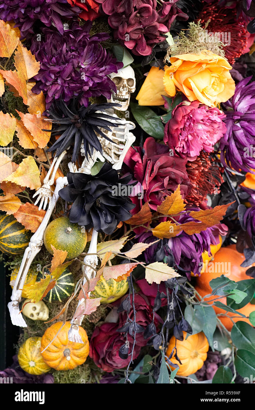 All Hallows eve flower display Stock Photo