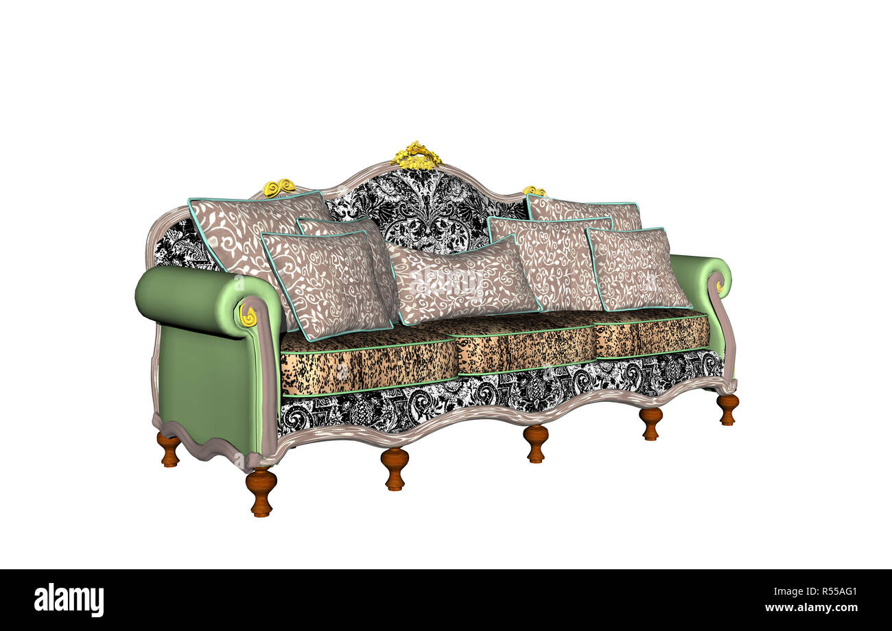 old fashioned sofa isolated Stock Photo - Alamy