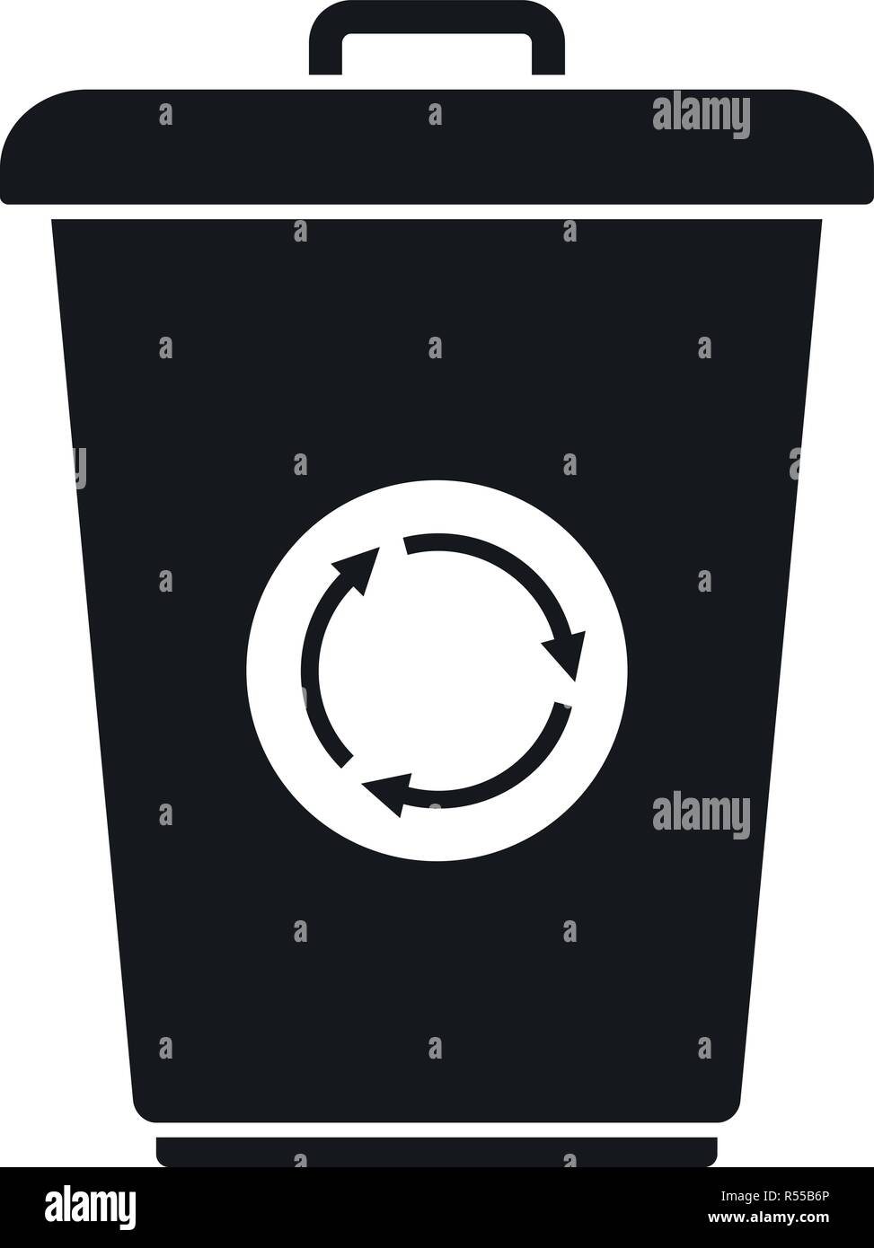 Recycling bin icon. Simple illustration of recycling bin vector icon ...
