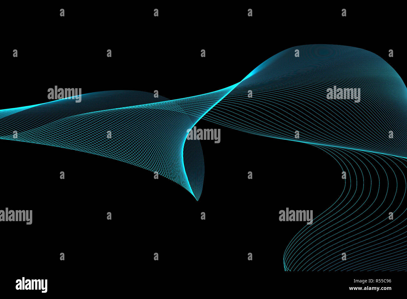 Dark abstract background with a glowing abstract waves Stock Photo - Alamy