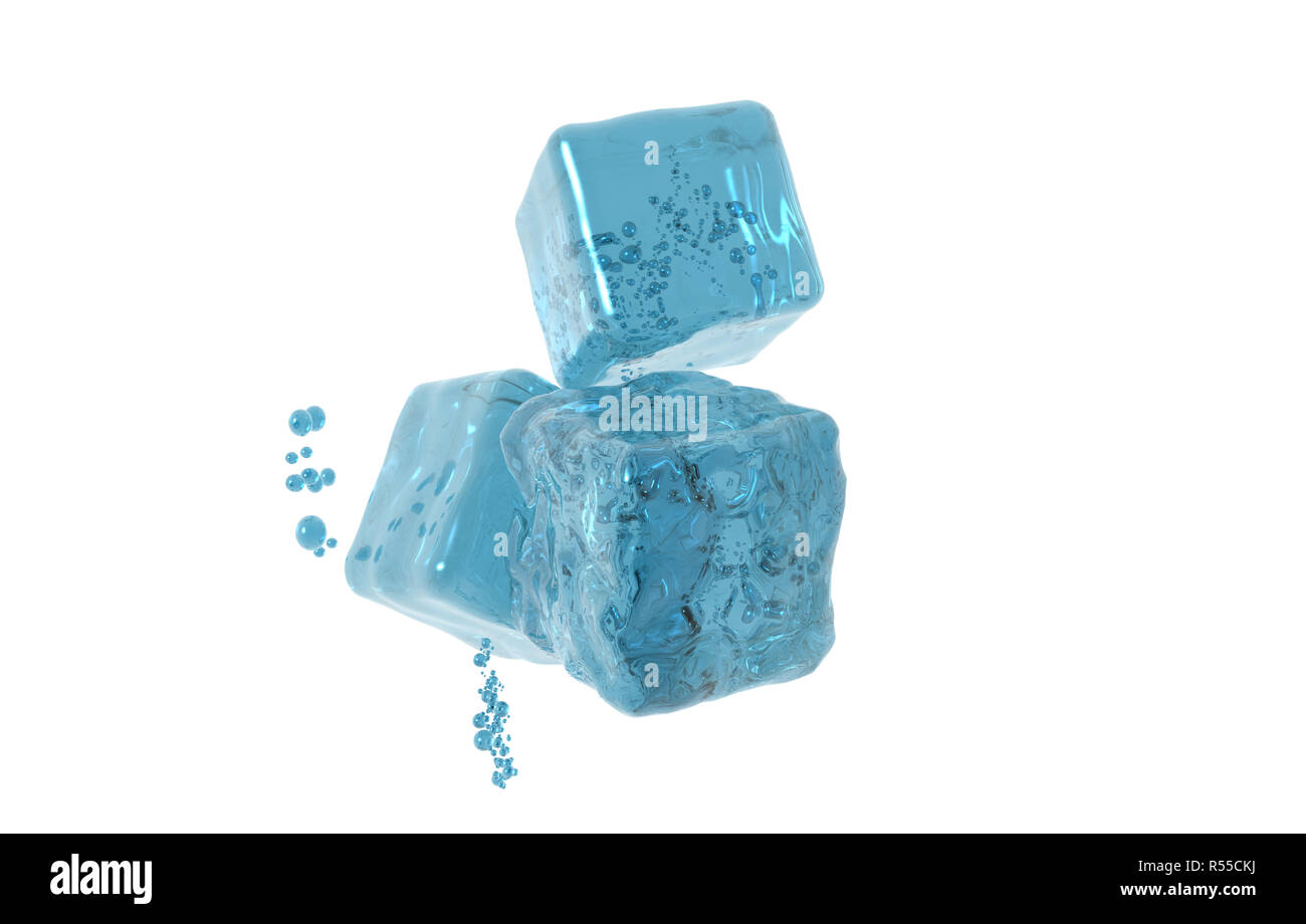 ice cubes with air bubbles isolated Stock Photo Alamy
