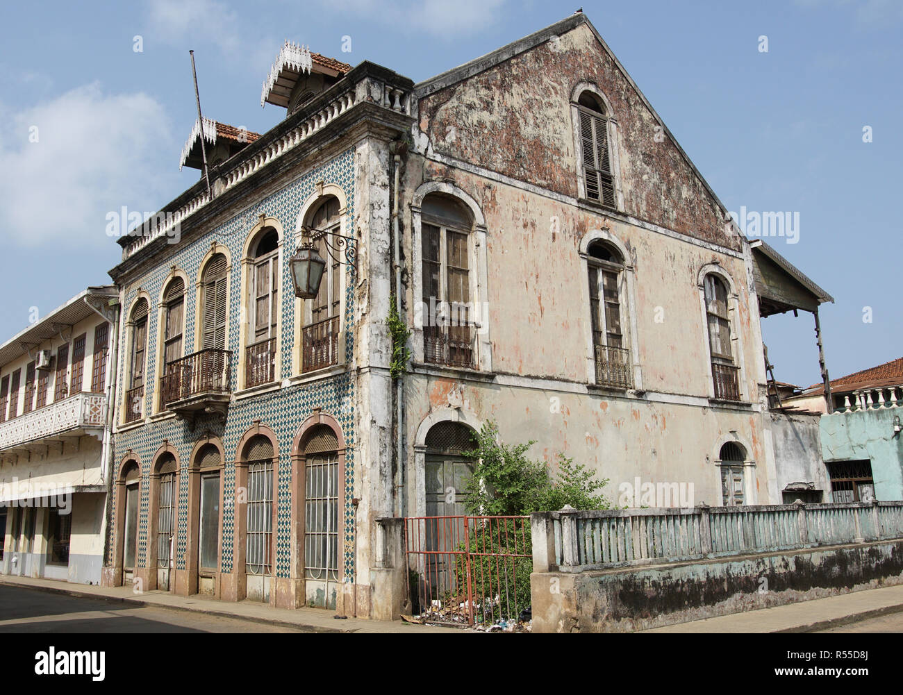 colonial building,sao tome city,sao tome and principe,africa Stock Photo