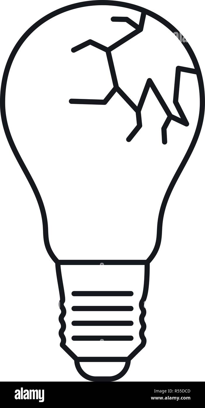 Broken bulb icon. Outline illustration of broken bulb vector icon for web  design isolated on white background Stock Vector Image & Art - Alamy