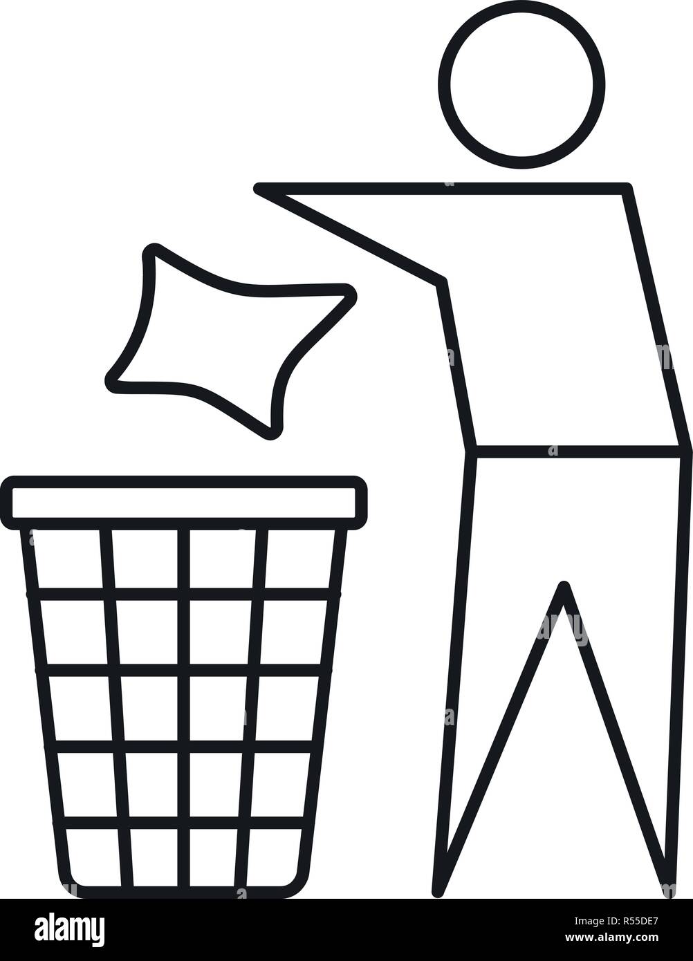 Drop garbage icon. Outline illustration of drop garbage vector icon for web design isolated on white background Stock Vector