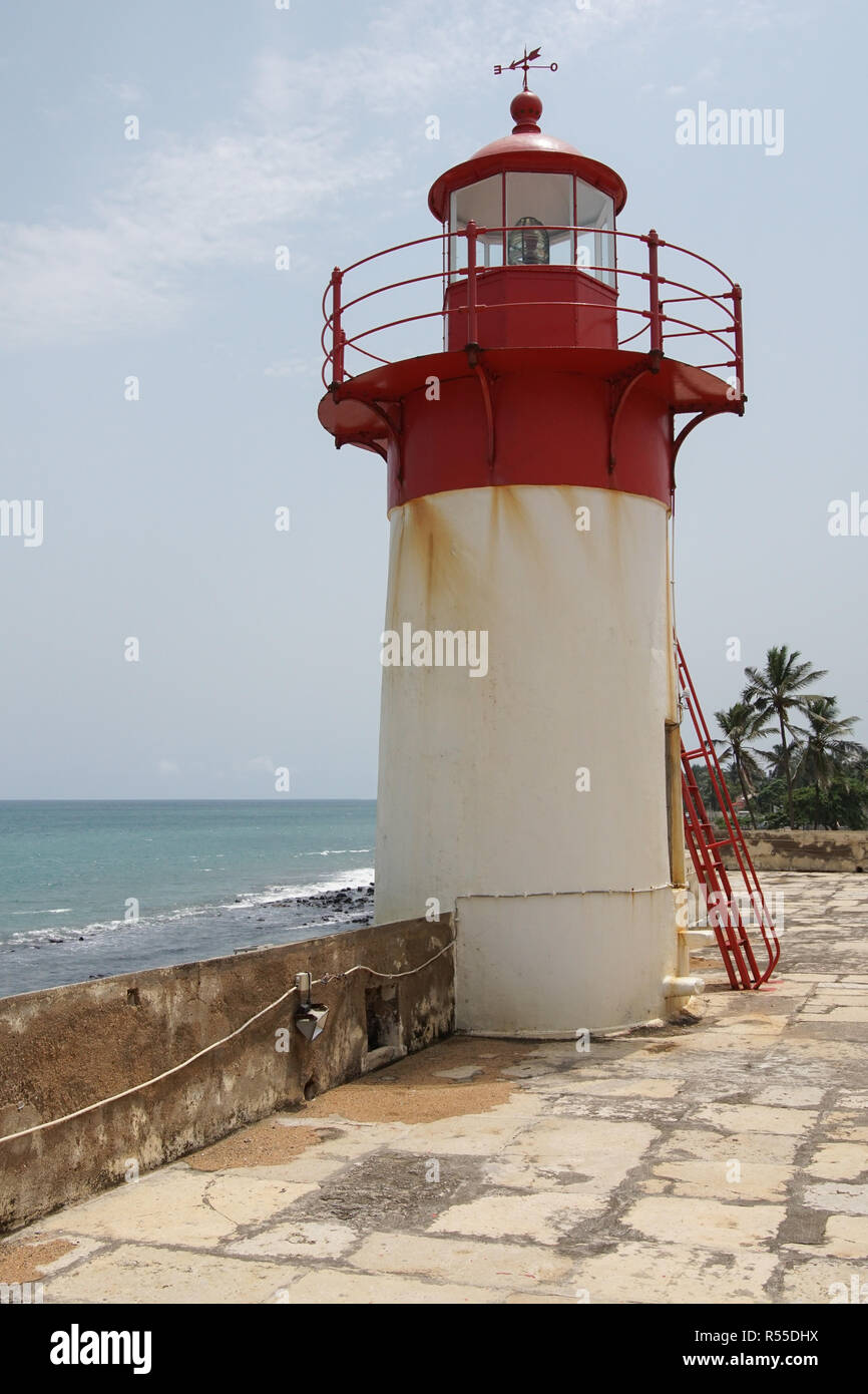 lighthouse in fort sao sebastiao,sao tome city,sao tome and principe,africa Stock Photo